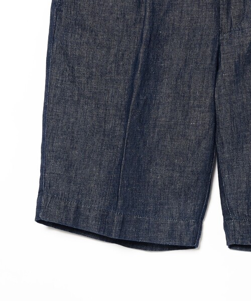 別注】GERMANO / コットンリネン デニム 1プリーツ ショーツ
