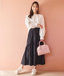 【洗える・2SET】ダンボール プルオーバー×ギャザー スカート