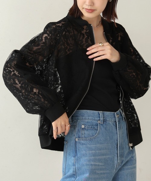 Bou Jeloud（ブージュルード）の「シアーレースブルゾン（シャツ/ブラウス・レディース・ブラック/ホワイト・38）」の12枚目の写真
