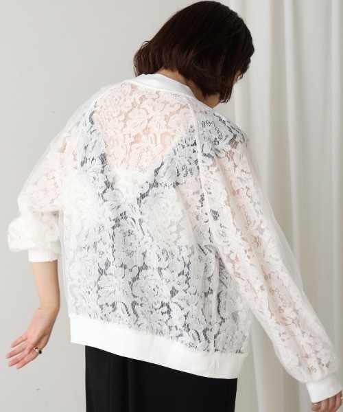 Bou Jeloud（ブージュルード）の「シアーレースブルゾン（シャツ/ブラウス・レディース・ブラック/ホワイト・38）」の18枚目の写真