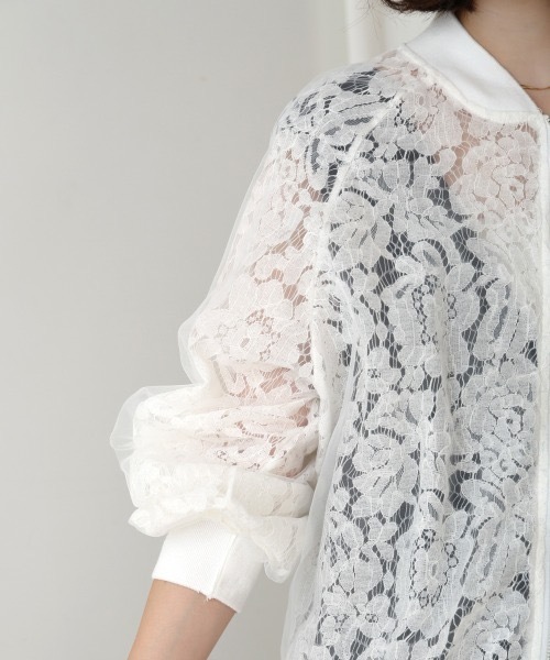 Bou Jeloud（ブージュルード）の「シアーレースブルゾン（シャツ/ブラウス・レディース・ブラック/ホワイト・38）」の16枚目の写真