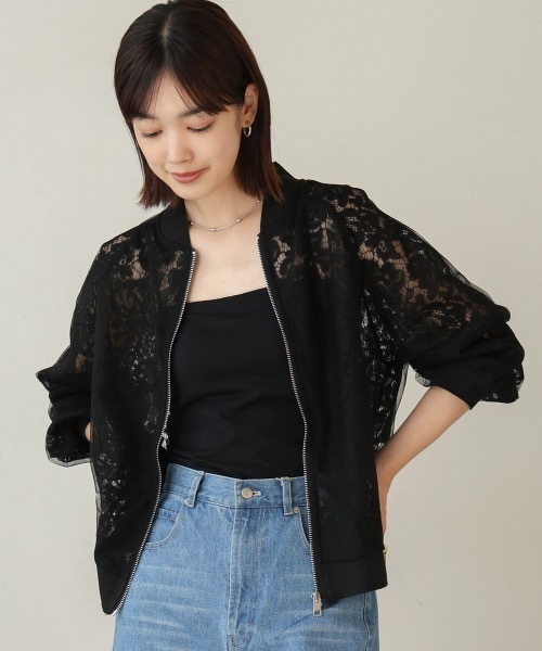 Bou Jeloud（ブージュルード）の「シアーレースブルゾン（シャツ/ブラウス・レディース・ブラック/ホワイト・38）」の13枚目の写真