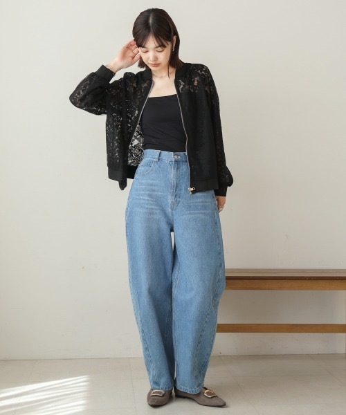 Bou Jeloud（ブージュルード）の「シアーレースブルゾン（シャツ/ブラウス・レディース・ブラック/ホワイト・38）」の7枚目の写真