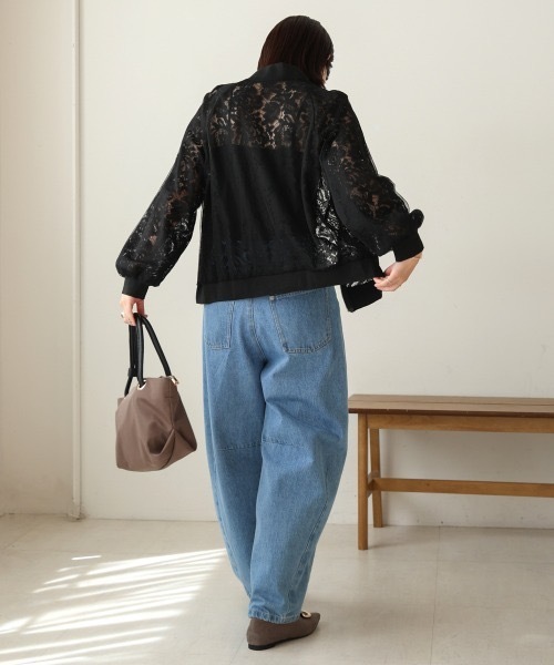 Bou Jeloud（ブージュルード）の「シアーレースブルゾン（シャツ/ブラウス・レディース・ブラック/ホワイト・38）」の5枚目の写真