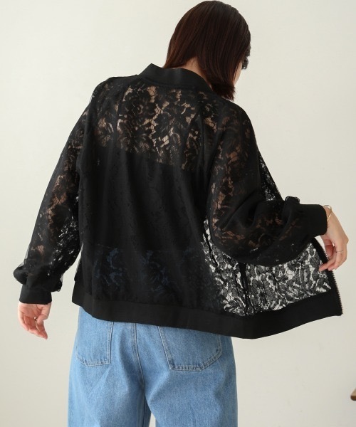 Bou Jeloud（ブージュルード）の「シアーレースブルゾン（シャツ/ブラウス・レディース・ブラック/ホワイト・38）」の4枚目の写真