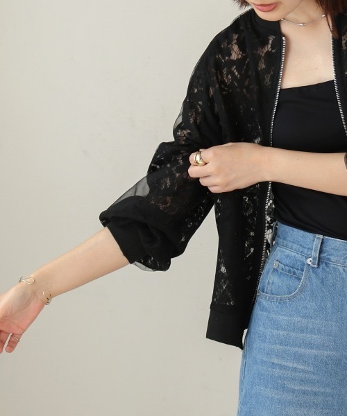 Bou Jeloud（ブージュルード）の「シアーレースブルゾン（シャツ/ブラウス・レディース・ブラック/ホワイト・38）」の3枚目の写真