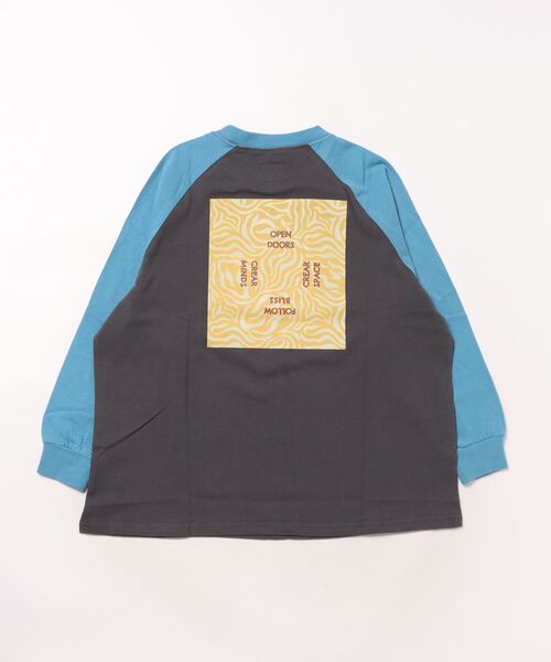 Life Support Products(ライフサポートプロダクツ)の「前後プリントラグランロンT(Tシャツ/カットソー・キッズ・チャコール/モスグリーン/オフホワイト/杢グレー・80/90/95/100/110/120/130/140/150)」の8枚目の写真