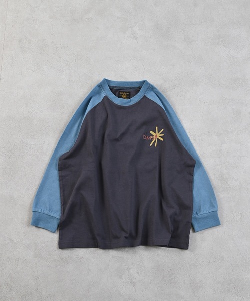 Life Support Products(ライフサポートプロダクツ)の「前後プリントラグランロンT(Tシャツ/カットソー・キッズ・チャコール/モスグリーン/オフホワイト/杢グレー・80/90/95/100/110/120/130/140/150)」の3枚目の写真