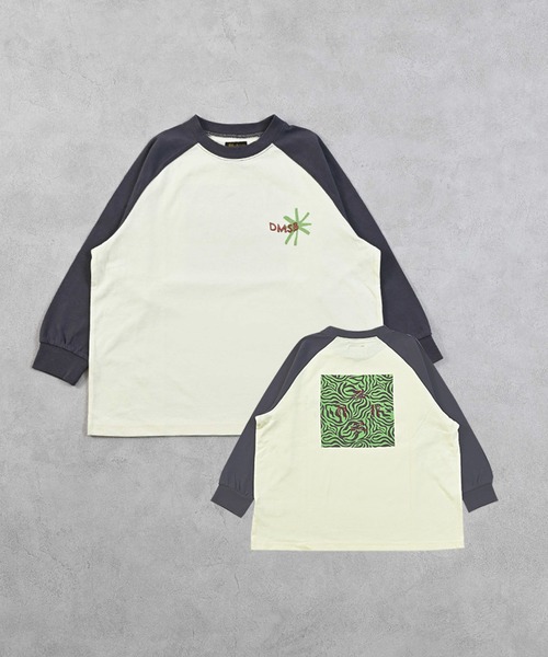 Life Support Products(ライフサポートプロダクツ)の「前後プリントラグランロンT(Tシャツ/カットソー・キッズ・チャコール/モスグリーン/オフホワイト/杢グレー・80/90/95/100/110/120/130/140/150)」の15枚目の写真