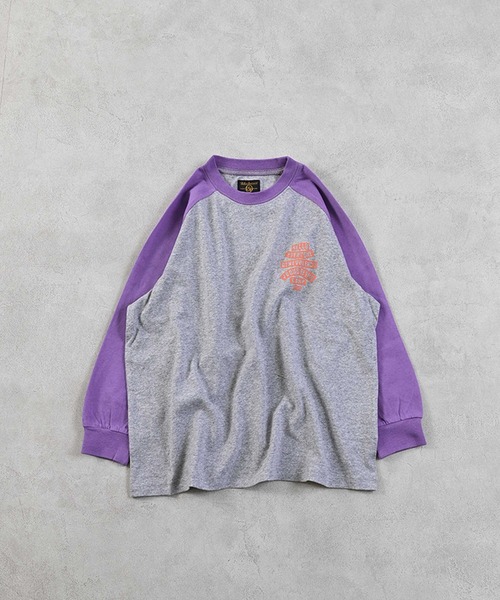 Life Support Products(ライフサポートプロダクツ)の「前後プリントラグランロンT(Tシャツ/カットソー・キッズ・チャコール/モスグリーン/オフホワイト/杢グレー・80/90/95/100/110/120/130/140/150)」の9枚目の写真