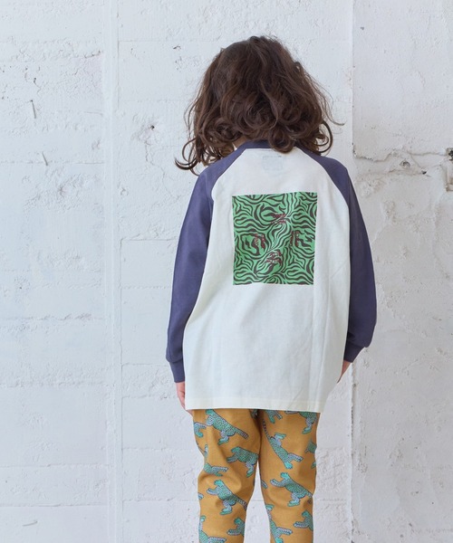 Life Support Products(ライフサポートプロダクツ)の「前後プリントラグランロンT(Tシャツ/カットソー・キッズ・チャコール/モスグリーン/オフホワイト/杢グレー・80/90/95/100/110/120/130/140/150)」の18枚目の写真