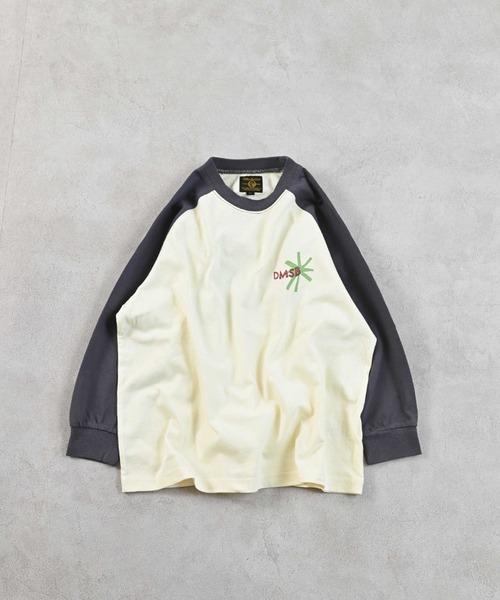 Life Support Products(ライフサポートプロダクツ)の「前後プリントラグランロンT(Tシャツ/カットソー・キッズ・チャコール/モスグリーン/オフホワイト/杢グレー・80/90/95/100/110/120/130/140/150)」の14枚目の写真