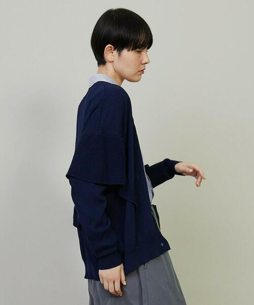 FRAPBOIS（フラボア）の「フリルリブカーデカーディガン（カーディガン/ボレロ・レディース・レッド/ネイビー・1）」の14枚目の写真