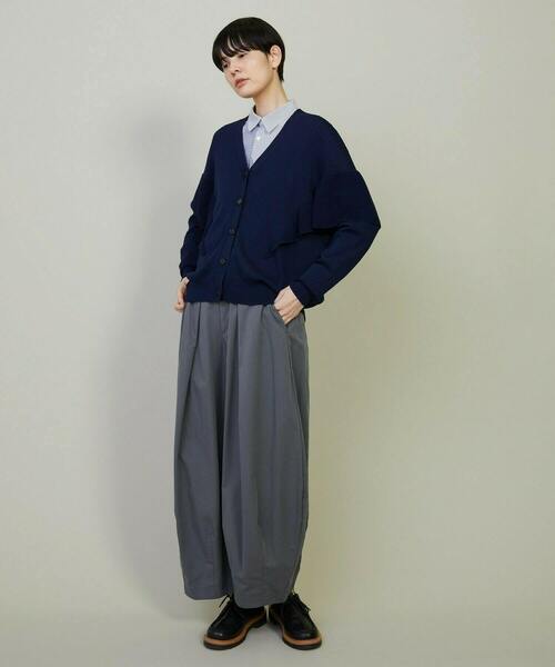 FRAPBOIS（フラボア）の「フリルリブカーデカーディガン（カーディガン/ボレロ・レディース・レッド/ネイビー・1）」の19枚目の写真