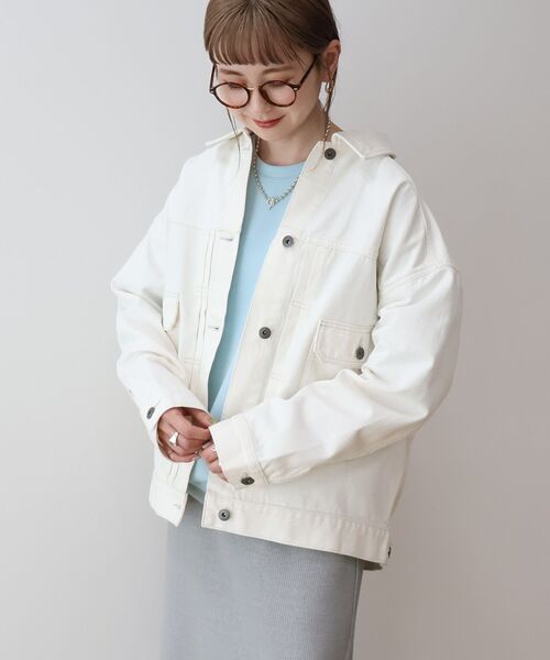 AMERICAN HOLIC（アメリカンホリック）の「オーバーサイズデニムジャケット（デニムジャケット・レディース・インディゴブルー/オフホワイト・L/M）」の9枚目の写真