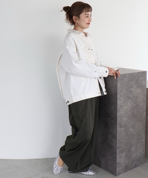 AMERICAN HOLIC（アメリカンホリック）の「オーバーサイズデニムジャケット（デニムジャケット・レディース・インディゴブルー/オフホワイト・L/M）」の10枚目の写真