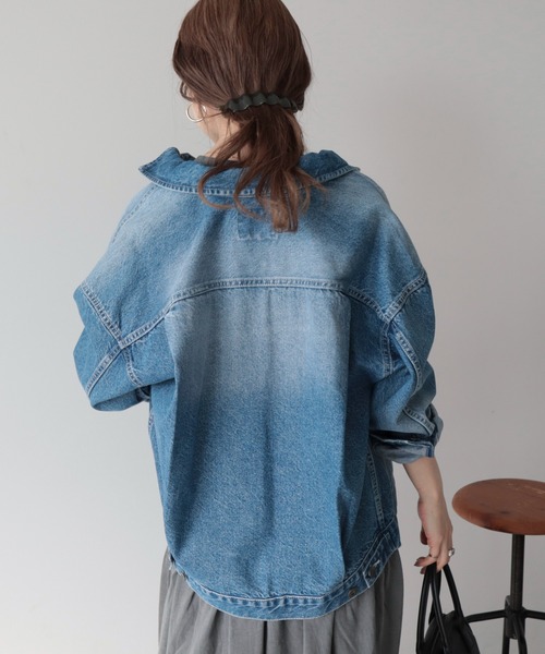 AMERICAN HOLIC（アメリカンホリック）の「オーバーサイズデニムジャケット（デニムジャケット・レディース・インディゴブルー/オフホワイト・L/M）」の18枚目の写真
