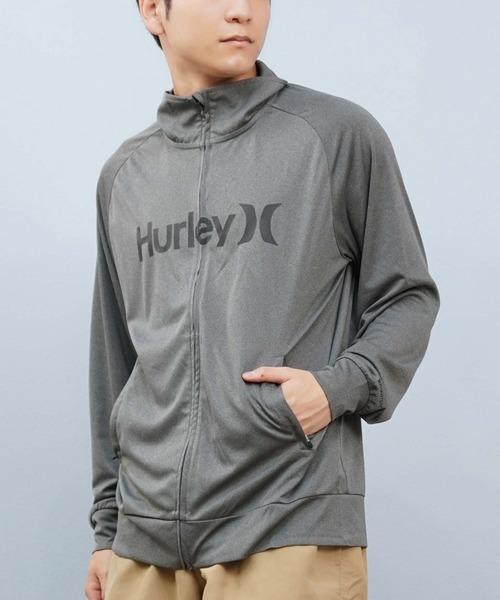 Hurley (ハーレー)の「Hurley/ハーレー 長袖ジップ UVケアラッシュガード MSRG251012(ラッシュガード・メンズ・チャコールグレー/ブラック/ホワイト・L/M/S)」の3枚目の写真