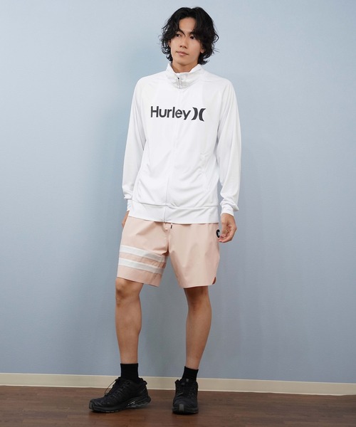 Hurley (ハーレー)の「Hurley/ハーレー 長袖ジップ UVケアラッシュガード MSRG251012(ラッシュガード・メンズ・チャコールグレー/ブラック/ホワイト・L/M/S)」の7枚目の写真