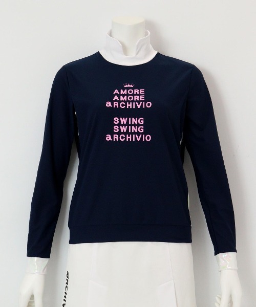 archivio(アルチビオ)の「<LADIES>UV速乾オーロラ切替プルオーバー(Tシャツ/カットソー・レディース・ピンク/ホワイト/ネイビー/ライトブルー・S/M/L)」の4枚目の写真