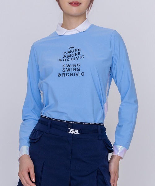 archivio(アルチビオ)の「<LADIES>UV速乾オーロラ切替プルオーバー(Tシャツ/カットソー・レディース・ピンク/ホワイト/ネイビー/ライトブルー・S/M/L)」の22枚目の写真
