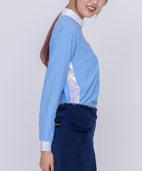 archivio(アルチビオ)の「<LADIES>UV速乾オーロラ切替プルオーバー(Tシャツ/カットソー・レディース・ピンク/ホワイト/ネイビー/ライトブルー・S/M/L)」の5枚目の写真