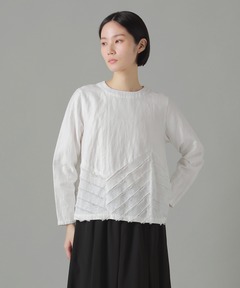 美品24SS TOMORROWLANDシアーカットジャカード コンビブラウス TOMORROWLAND｜シアーカットジャカード コンビブラウス