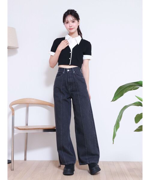 EATME（イートミー）の「シャツカラーレイヤードブラウス（シャツ/ブラウス・レディース・ブラック/ライトブルー/グレー・FREE）」の13枚目の写真