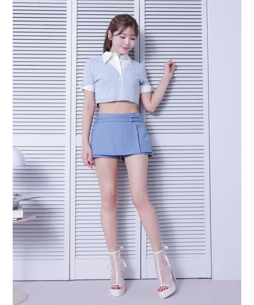 EATME（イートミー）の「シャツカラーレイヤードブラウス（シャツ/ブラウス・レディース・ブラック/ライトブルー/グレー・FREE）」の21枚目の写真