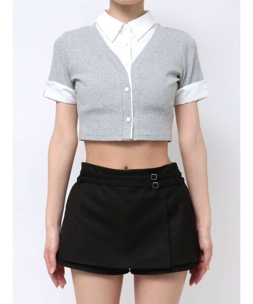 EATME（イートミー）の「シャツカラーレイヤードブラウス（シャツ/ブラウス・レディース・ブラック/ライトブルー/グレー・FREE）」の22枚目の写真