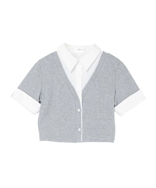 EATME（イートミー）の「シャツカラーレイヤードブラウス（シャツ/ブラウス・レディース・ブラック/ライトブルー/グレー・FREE）」の10枚目の写真