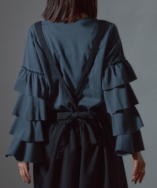 each（イーチ）の「バッククロスワイドパンツサロペ（サロペット/オーバーオール・レディース・グレー/ブラック・FREE）」の17枚目の写真