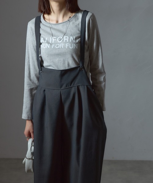 セール】バッククロスワイドパンツサロペ（サロペット/オーバーオール