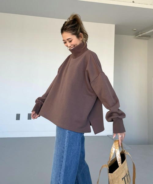 ハイネック裏起毛スウェットプルオーバー（スウェット）｜CHERI