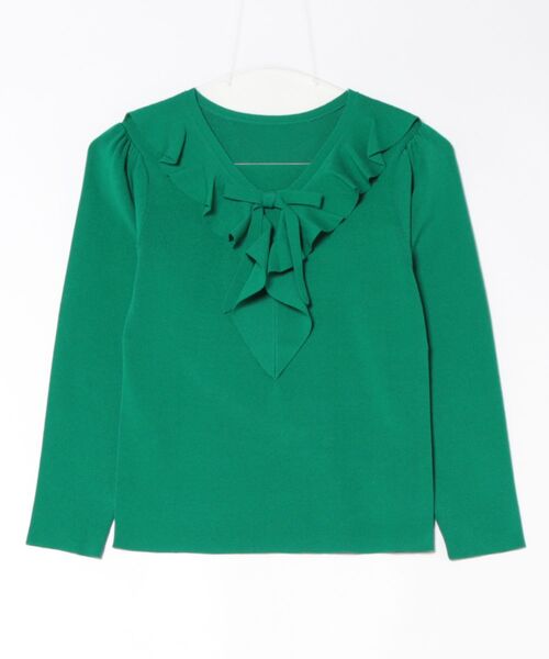 STRAWBERRY-FIELDS（ストロベリーフィールズ）の「ラッフルフリルニット（ニット/セーター・レディース・グリーン/ホワイト系その他/ブラック系その他・2）」の15枚目の写真