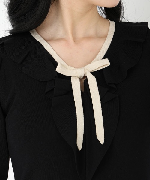 STRAWBERRY-FIELDS（ストロベリーフィールズ）の「ラッフルフリルニット（ニット/セーター・レディース・グリーン/ホワイト系その他/ブラック系その他・2）」の8枚目の写真