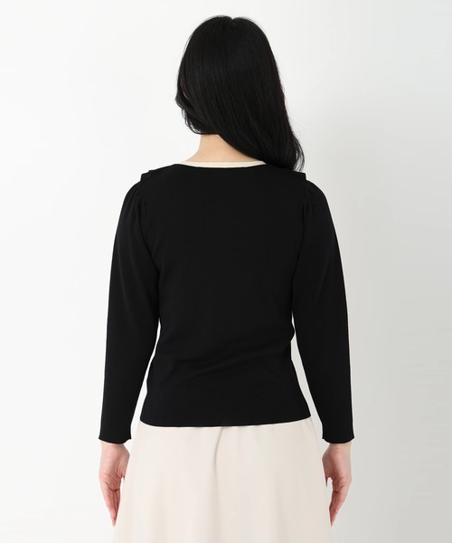 STRAWBERRY-FIELDS（ストロベリーフィールズ）の「ラッフルフリルニット（ニット/セーター・レディース・グリーン/ホワイト系その他/ブラック系その他・2）」の7枚目の写真