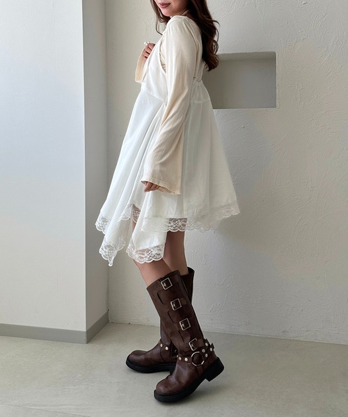 apres jour clair(アプレジュールクレア)の「【apres jour clair】レースデザインキャミチュニック(キャミソール・レディース・オフホワイト/ブラック・フリー/X-LARGE)」の11枚目の写真