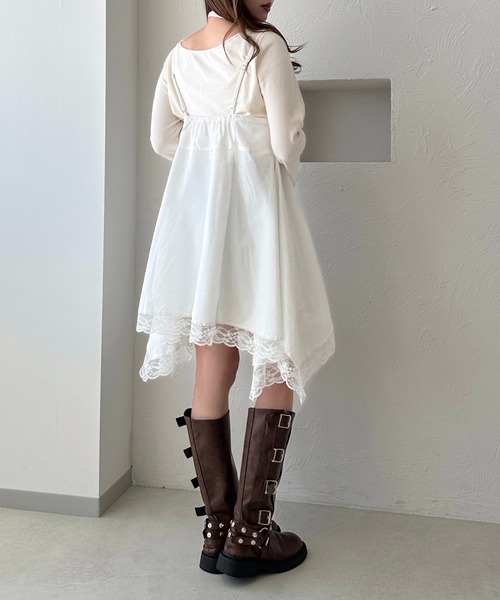apres jour clair(アプレジュールクレア)の「【apres jour clair】レースデザインキャミチュニック(キャミソール・レディース・オフホワイト/ブラック・フリー/X-LARGE)」の12枚目の写真