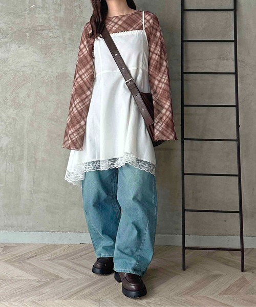 apres jour clair(アプレジュールクレア)の「【apres jour clair】レースデザインキャミチュニック(キャミソール・レディース・オフホワイト/ブラック・フリー/X-LARGE)」の15枚目の写真