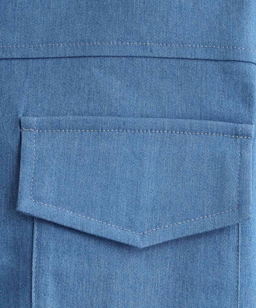 grove(グローブ)の「ライトデニムノーカラージャケット(デニムジャケット・レディース・ネイビー/アイボリー/ブルー・02/01/03/04/05)」の11枚目の写真