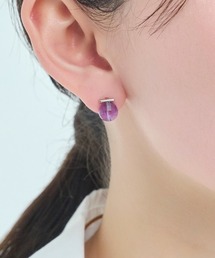 Phoebe（フィービィー）の「【金属アレルギー対応】パワーストーンバーピアス/天然石/パール（ピアス（両耳用））」