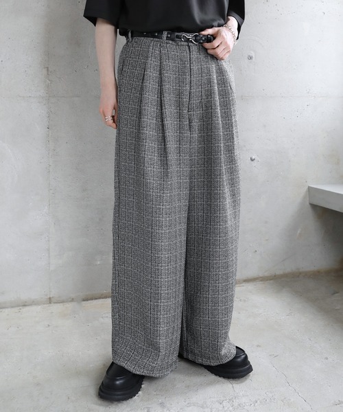 ETELIO（エテリオ）の「総柄サマーツイードワイドバギーパンツ【セットアップ可能】（その他パンツ・メンズ・ブラウン系/ライトグレー系/ブラック系・S/M/L/XL）」の17枚目の写真