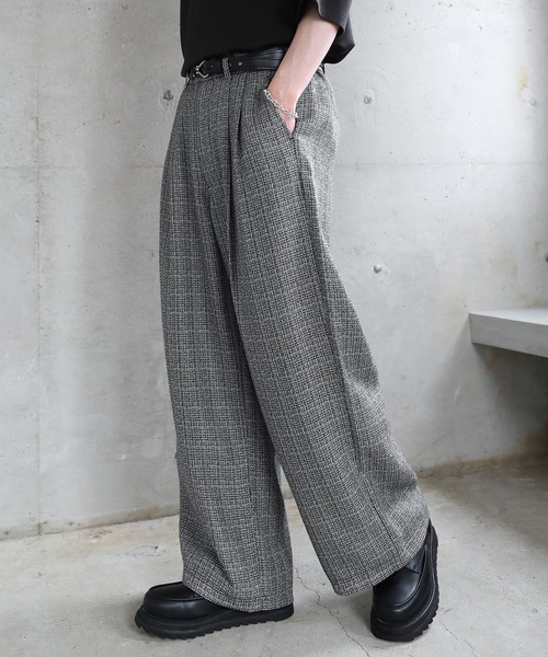 ETELIO（エテリオ）の「総柄サマーツイードワイドバギーパンツ【セットアップ可能】（その他パンツ・メンズ・ブラウン系/ライトグレー系/ブラック系・S/M/L/XL）」の19枚目の写真
