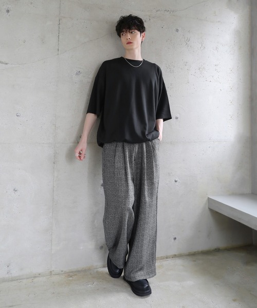 ETELIO（エテリオ）の「総柄サマーツイードワイドバギーパンツ【セットアップ可能】（その他パンツ・メンズ・ブラウン系/ライトグレー系/ブラック系・S/M/L/XL）」の21枚目の写真