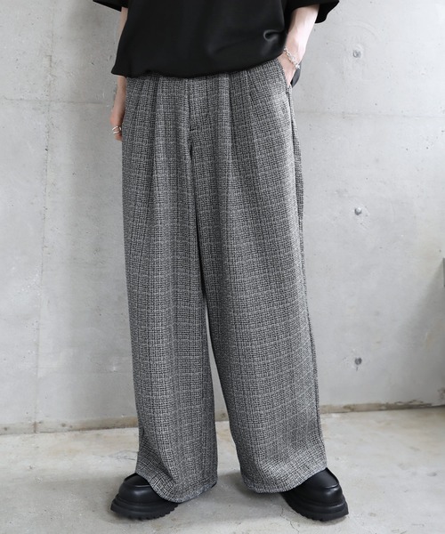 ETELIO（エテリオ）の「総柄サマーツイードワイドバギーパンツ【セットアップ可能】（その他パンツ・メンズ・ブラウン系/ライトグレー系/ブラック系・S/M/L/XL）」の16枚目の写真