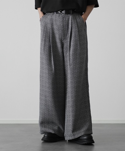 ETELIO（エテリオ）の「総柄サマーツイードワイドバギーパンツ【セットアップ可能】（その他パンツ・メンズ・ブラウン系/ライトグレー系/ブラック系・S/M/L/XL）」の6枚目の写真
