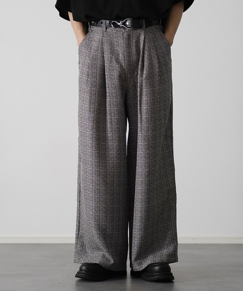 ETELIO（エテリオ）の「総柄サマーツイードワイドバギーパンツ【セットアップ可能】（その他パンツ・メンズ・ブラウン系/ライトグレー系/ブラック系・S/M/L/XL）」の14枚目の写真