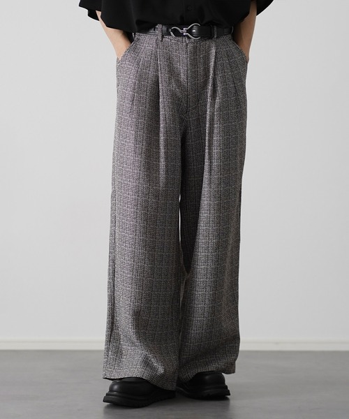 ETELIO（エテリオ）の「総柄サマーツイードワイドバギーパンツ【セットアップ可能】（その他パンツ・メンズ・ブラウン系/ライトグレー系/ブラック系・S/M/L/XL）」の15枚目の写真