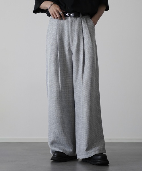 ETELIO（エテリオ）の「総柄サマーツイードワイドバギーパンツ【セットアップ可能】（その他パンツ・メンズ・ブラウン系/ライトグレー系/ブラック系・S/M/L/XL）」の10枚目の写真